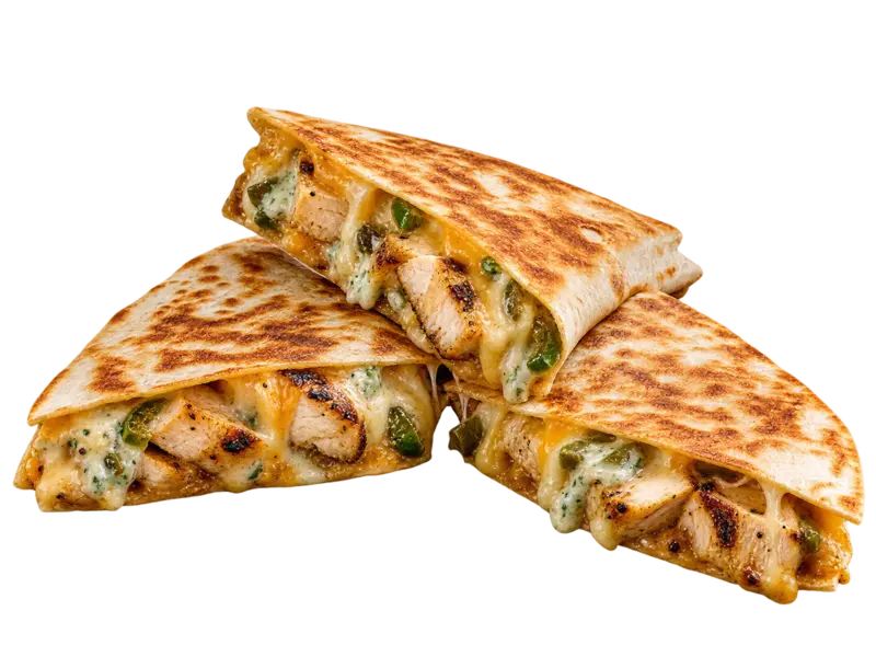 Taco Bell Chicken Quesadilla with grilled chicken, melted cheese and creamy jalapeno sauce