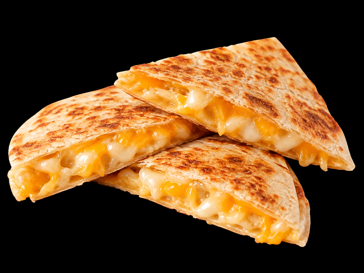 Taco Bell Mini Quesadilla with melted cheese inside a grilled flour tortilla